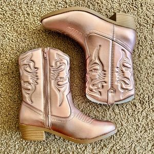 Pink Metallic Kids Cowboy/Cowgirl Boots